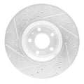 R1 Concepts Brake Rotor Drilled and Slotted Silver Fits Audi A6