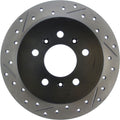 R1 06-10 Buick LaCrosse Rear Right Drilled & Slotted Black Brake Rotor