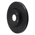 R1 04-08 Acura TL Front Left Drilled & Slotted Black Brake Rotor