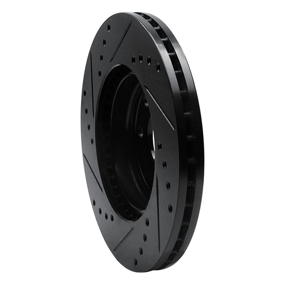 R1 00-02 Daewoo Nubira Front Right Drilled & Slotted Black Brake Rotor