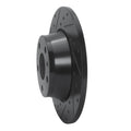 R1 08-15 Audi TT Quattro Rear Left Drilled & Slotted Black Brake Rotor