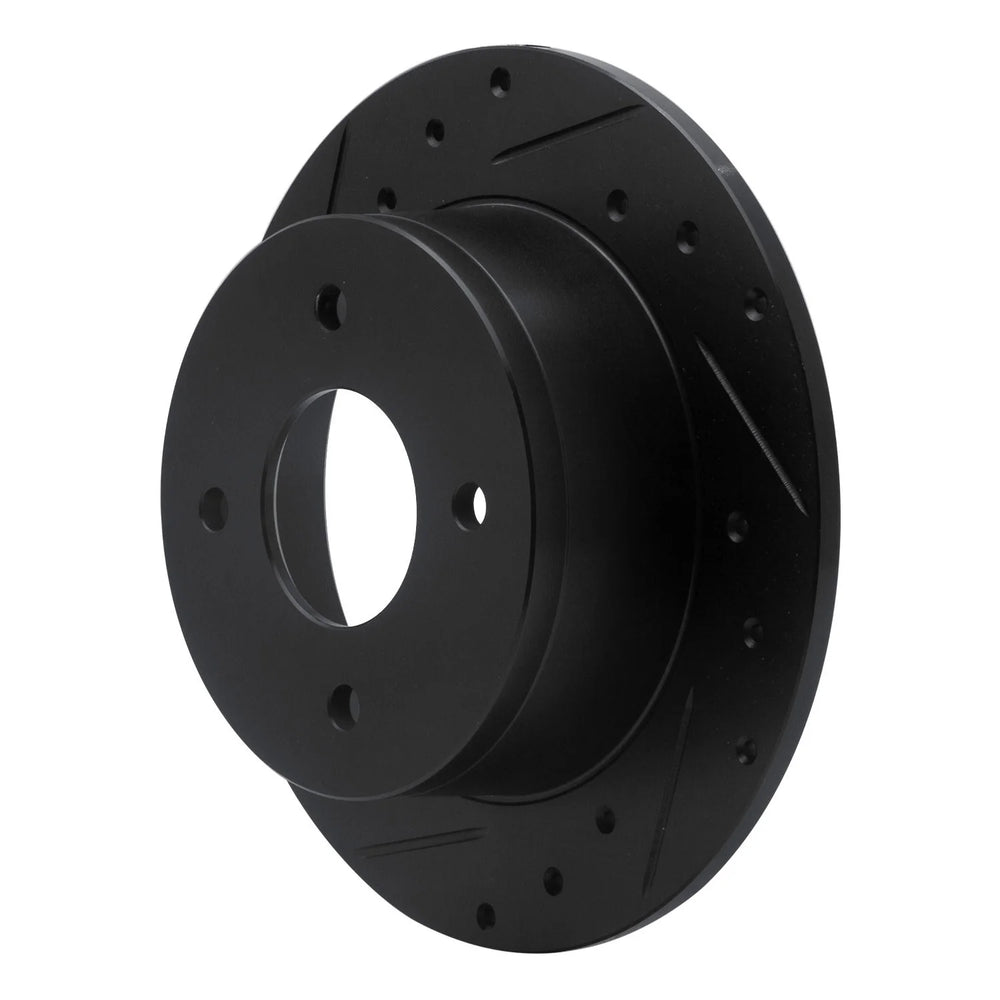 R1 79-81 Nissan 200SX Rear Left Drilled & Slotted Black Brake Rotor