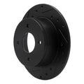 R1 79-81 Nissan 200SX Rear Left Drilled & Slotted Black Brake Rotor