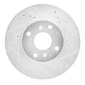 R1 98-99 Acura CL Front Right Drilled & Slotted Silver Brake Rotor
