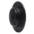 R1 10-15 Honda Accord Crosstour Rear Right Drilled & Slotted Black Brake Rotor