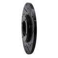 R1 79-81 Toyota Celica Front Right Drilled & Slotted Black Brake Rotor