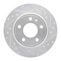 R1 87-92 BMW 735IL Rear Right Drilled & Slotted Silver Brake Rotor