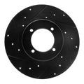 R1 74-78 Nissan 260Z Front Left Drilled & Slotted Black Brake Rotor