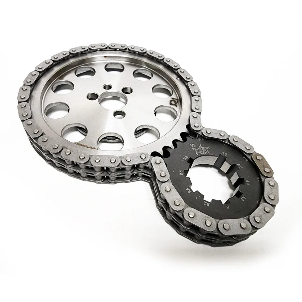 TIMING CHAIN SET PQX DBL ROLLER CHEVY SB 305350 W/ ROLLER CAM W/ THRUST B