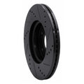 R1 13-25 Honda Civic Sedan Front Left Drilled & Slotted Black Brake Rotor