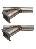 Granatelli 3in Round Stainless Steel Weld-In Exhaust w/3in Oval Y Transition (Incl Flange/Plate)