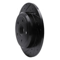 R1 11-22 Dodge Durango Rear Left Drilled & Slotted Black Brake Rotor