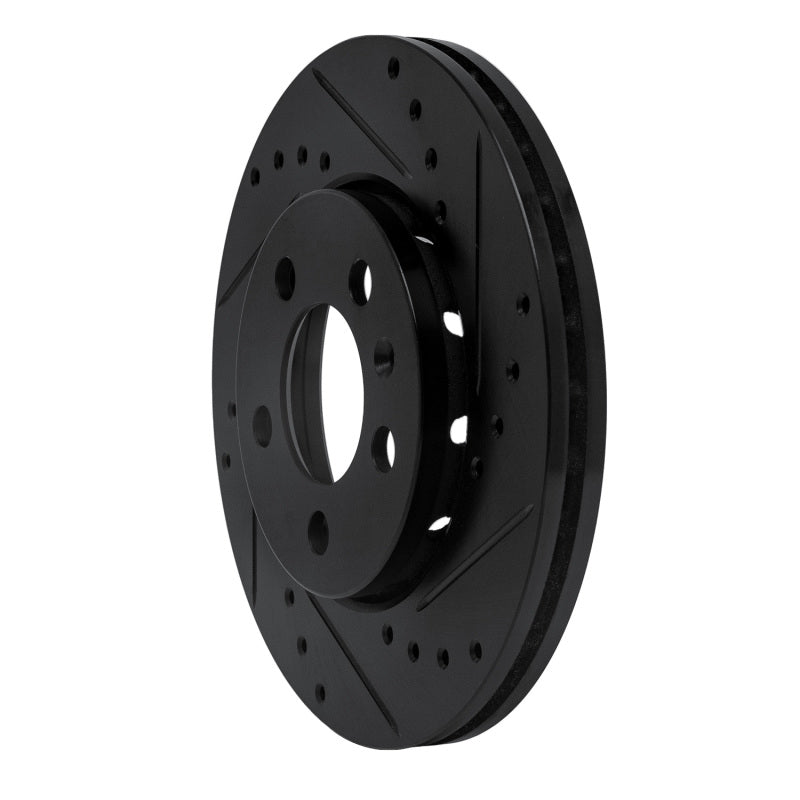 R1 03-18 Volkswagen VENTO (Mexico) Front Right Drilled & Slotted Black Brake Rotor