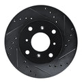 R1 86-87 Acura Legend Front Right Drilled & Slotted Black Brake Rotor