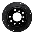R1 69-81 BMW 2500 Rear Left Drilled & Slotted Black Brake Rotor