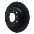 R1 69-81 BMW 2500 Rear Left Drilled & Slotted Black Brake Rotor