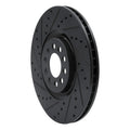 R1 00-06 Audi TT Quattro Front Left Drilled & Slotted Black Brake Rotor