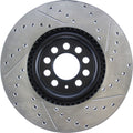 R1 00-06 Audi TT Quattro Front Right Drilled & Slotted Black Brake Rotor