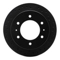 R1 88-95 Nissan Pathfinder Rear Right Drilled Black Brake Rotor