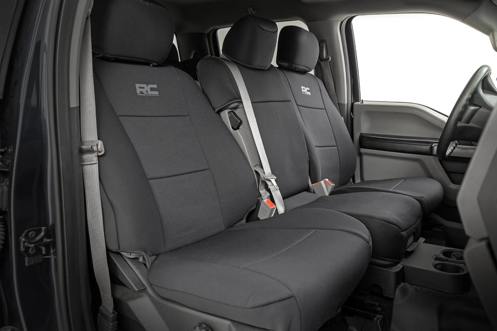 Rough Country Seat Covers FR Bench Ford F-150 (15-26) F-250 Super Duty (17-26) F-350 Super Duty (17-26) 91063