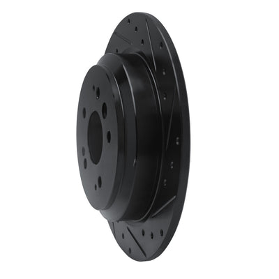 R1 16-25 Honda Ridgeline Rear Right Drilled & Slotted Black Brake Rotor