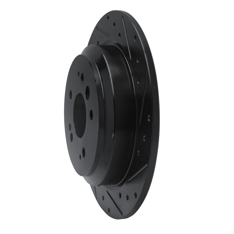 R1 16-25 Honda Ridgeline Rear Right Drilled & Slotted Black Brake Rotor
