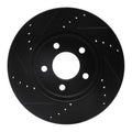 R1 05-10 Ford Mustang Front Right Drilled & Slotted Black Brake Rotor