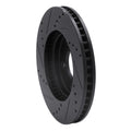 R1 05-10 Ford Mustang Front Right Drilled & Slotted Black Brake Rotor