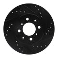 R1 88-91 Honda Accord Sedan Front Right Drilled & Slotted Black Brake Rotor