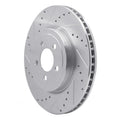 R1 05-23 Chrysler 300 Front Left Drilled & Slotted Silver Brake Rotor