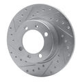 R1 81-87 Saab 900 Front Left Drilled & Slotted Silver Brake Rotor