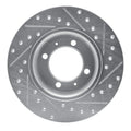 R1 81-87 Saab 900 Front Left Drilled & Slotted Silver Brake Rotor