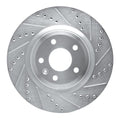 R1 11-19 Ford Flex Front Right Drilled & Slotted Silver Brake Rotor