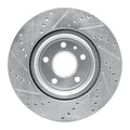 DFC 11-19 Ford Flex Front Right Drilled & Slotted Silver Brake Rotor
