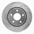 R1 Concepts Brake Rotor Drilled and Slotted Silver Fits Jeep Commander