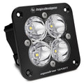 Flush Mount LED Light Pod Black Amber Lens Wide Cornering Pattern Squadron Sport Baja Designs