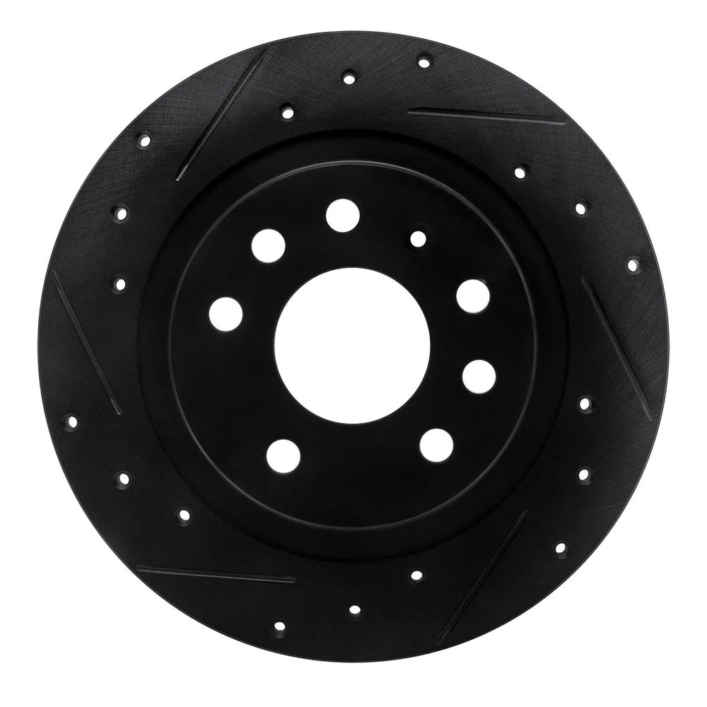 R1 03-11 Cadillac BLS (Mexico) Rear Left Drilled & Slotted Black Brake Rotor