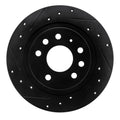 R1 03-11 Cadillac BLS (Mexico) Rear Left Drilled & Slotted Black Brake Rotor