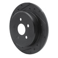 R1 03-10 Chrysler PT Cruiser Rear Left Drilled & Slotted Black Brake Rotor