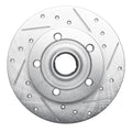 R1 Concepts Brake Rotor Drilled and Slotted Silver Fits Audi A4