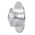 R1 Concepts Brake Rotor Drilled and Slotted Silver Fits Audi A4