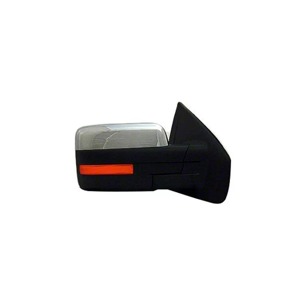 RH DOOR MIRROR STD TYPE PWR W/O PUDDLE LMP HEATED W/ TURN SIGNAL CHR F150 0 911