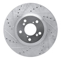 DFC 07-20 Acura MDX Front Left Drilled & Slotted Silver Brake Rotor
