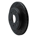 R1 86-91 Mazda RX-7 Rear Left Drilled & Slotted Black Brake Rotor