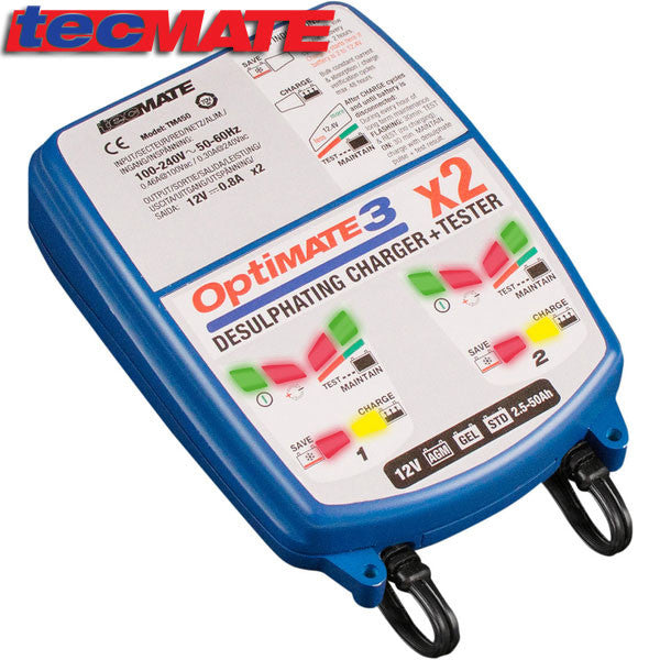OPTIMATE 3 X 2 BANK 2BANK X 7STEP 12V 0.8A BATTERY SAVING CHARGERTESTERMAINTAINER