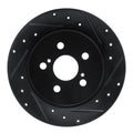 R1 09-15 Toyota Corolla (Mexico) Rear Right Drilled & Slotted Black Brake Rotor