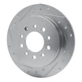 DFC 07-08 Hyundai Tiburon Rear Left Drilled & Slotted Silver Brake Rotor