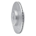 R1 01-05 Mazda Miata Front Right Drilled & Slotted Silver Brake Rotor