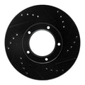 R1 89-08 Toyota Hilux (Mexico) Front Right Drilled & Slotted Black Brake Rotor