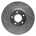 DFC 07-13 Mazda 3 Front Left Drilled & Slotted Silver Brake Rotor